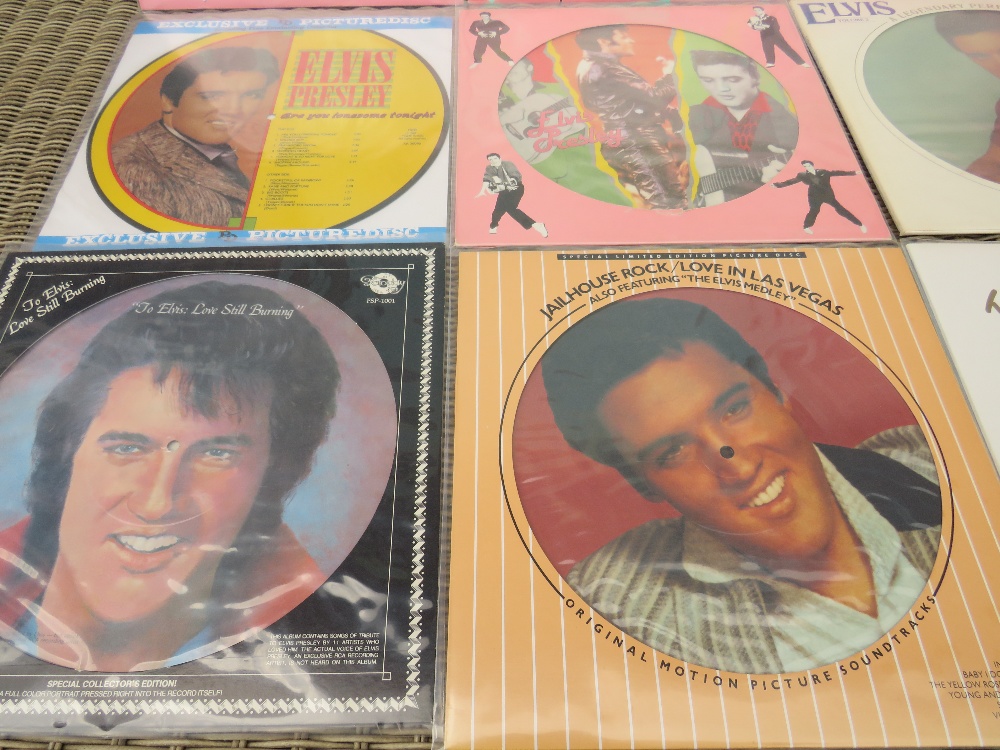 A COLLECTION OF NINE ELVIS PRESLEY PICTURE DISCS, together with an Elvis Presley and Bill Haley Dan - Image 5 of 7