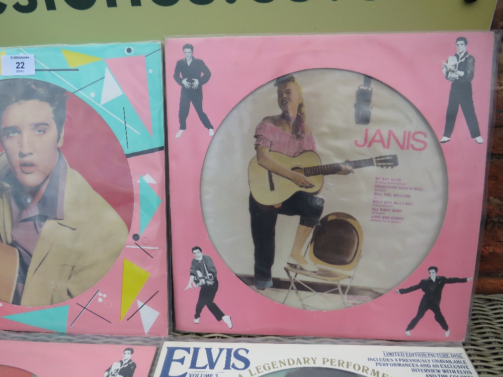 A COLLECTION OF NINE ELVIS PRESLEY PICTURE DISCS, together with an Elvis Presley and Bill Haley Dan - Image 6 of 7