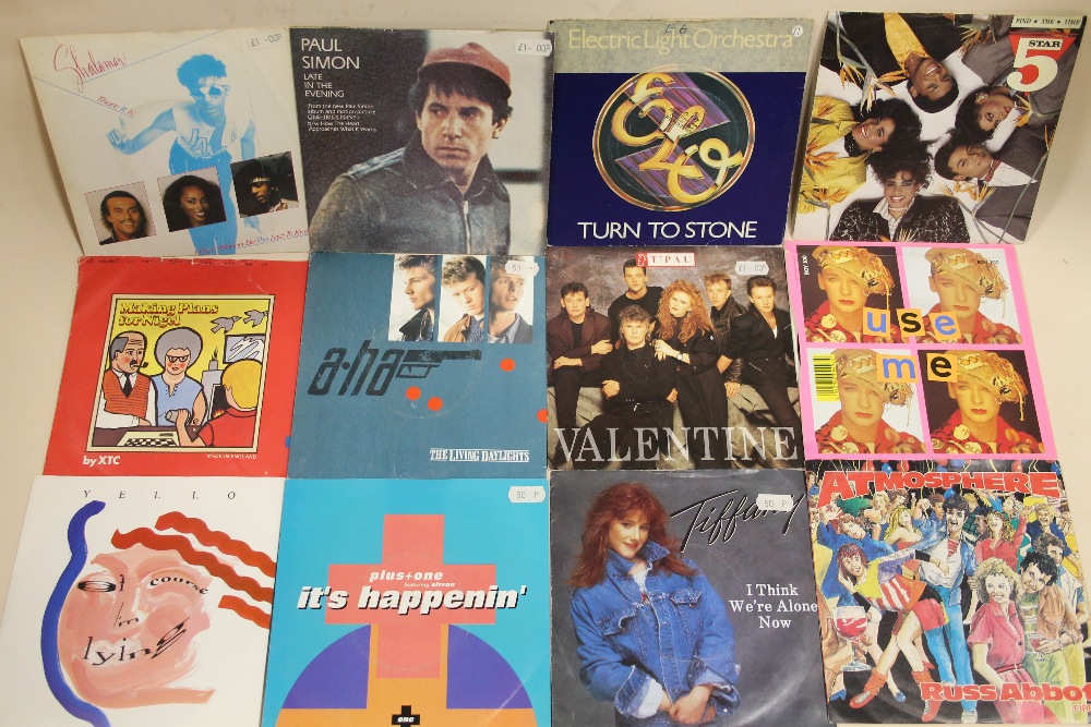 A QUANTITY OF MOSTLY 1980'S ERA 45 RPM 7" SINGLE RECORDS, to include The B-52's, Tubeway Army, Snif