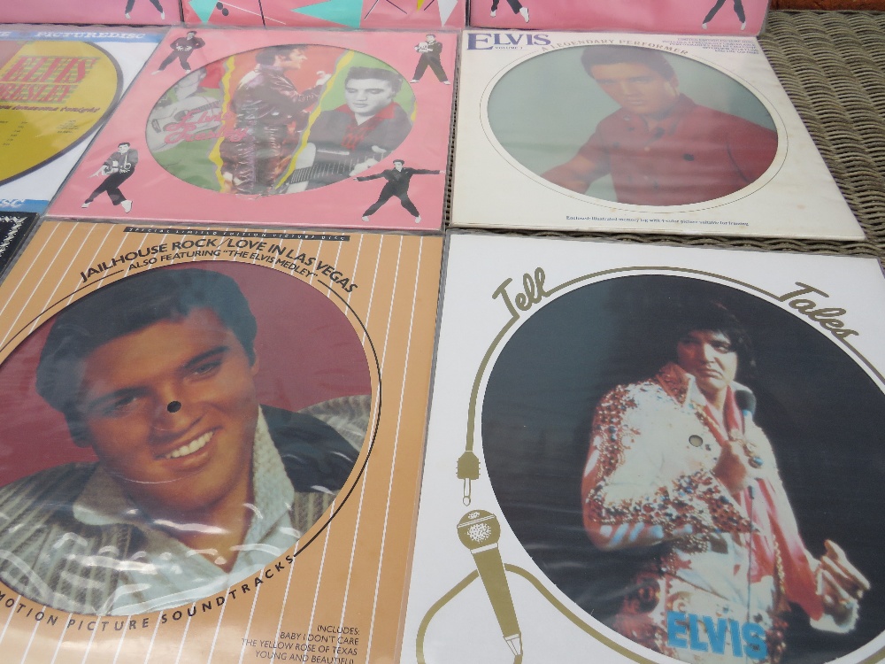 A COLLECTION OF NINE ELVIS PRESLEY PICTURE DISCS, together with an Elvis Presley and Bill Haley Dan - Image 7 of 7