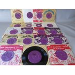 A SELECTION OF HMV, COLUMBIA AND PARLAPHONE PURPLE LABEL SINGLE RECORDS, to include Elvis Presley,