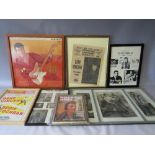 A SELECTION OF FRAMED MUSIC MEMORABILIA, to include NME newspaper cover August 25th 1961 (7)