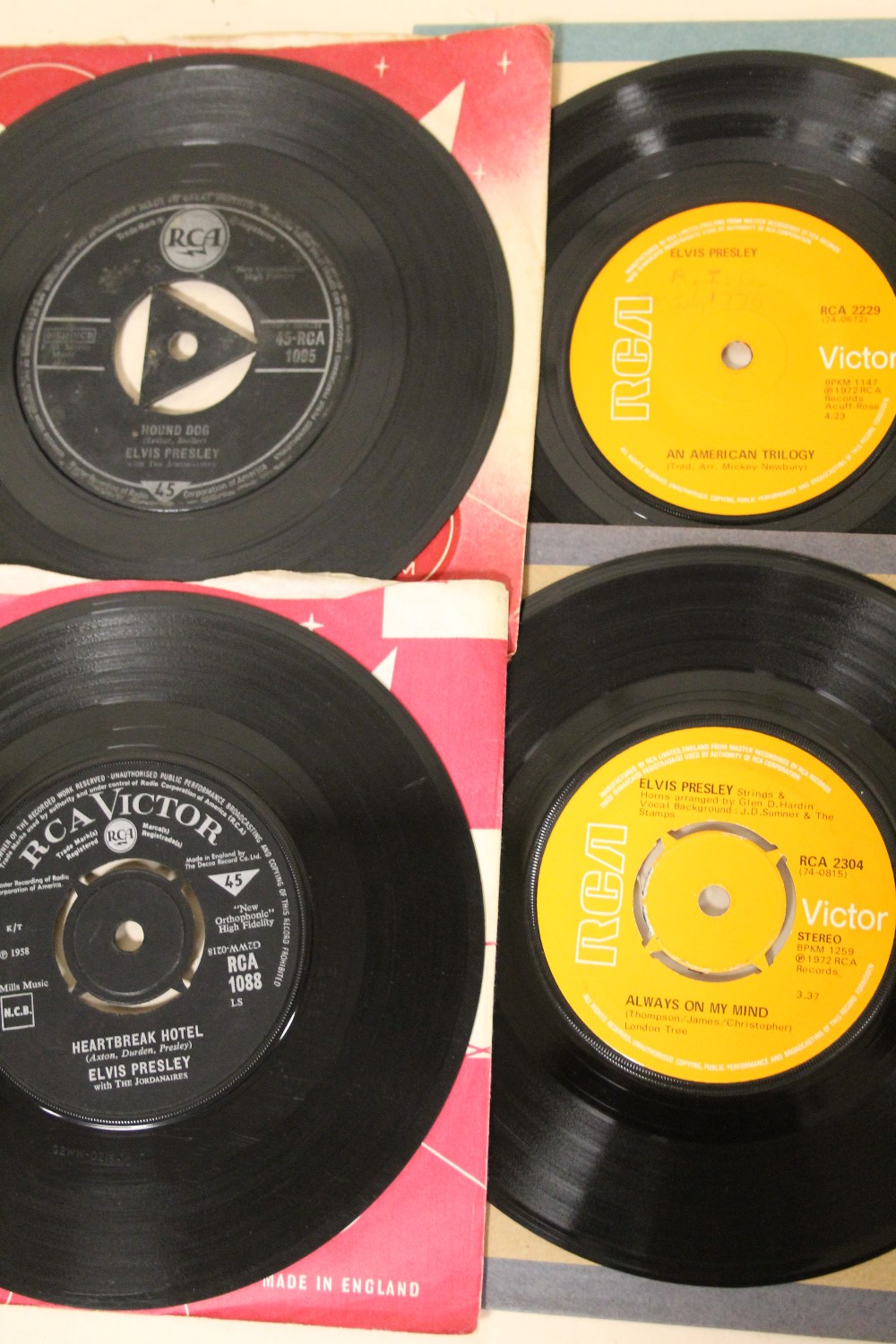 TWO CASES OF ELVIS PRESLEY 45 RPM 7" EPS AND SINGLE RECORDS ETC., various dates and labels to inclu - Image 4 of 6