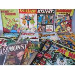 A COLLECTION OF VINTAGE COMIC BOOKS, comprising detective, mystery, superhero and western themed ex