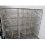 A VINTAGE WIRE PIGEON HOLE / STORAGE UNIT SUITABLE FOR 7" SINGLE RECORDS, approximate overall dimen