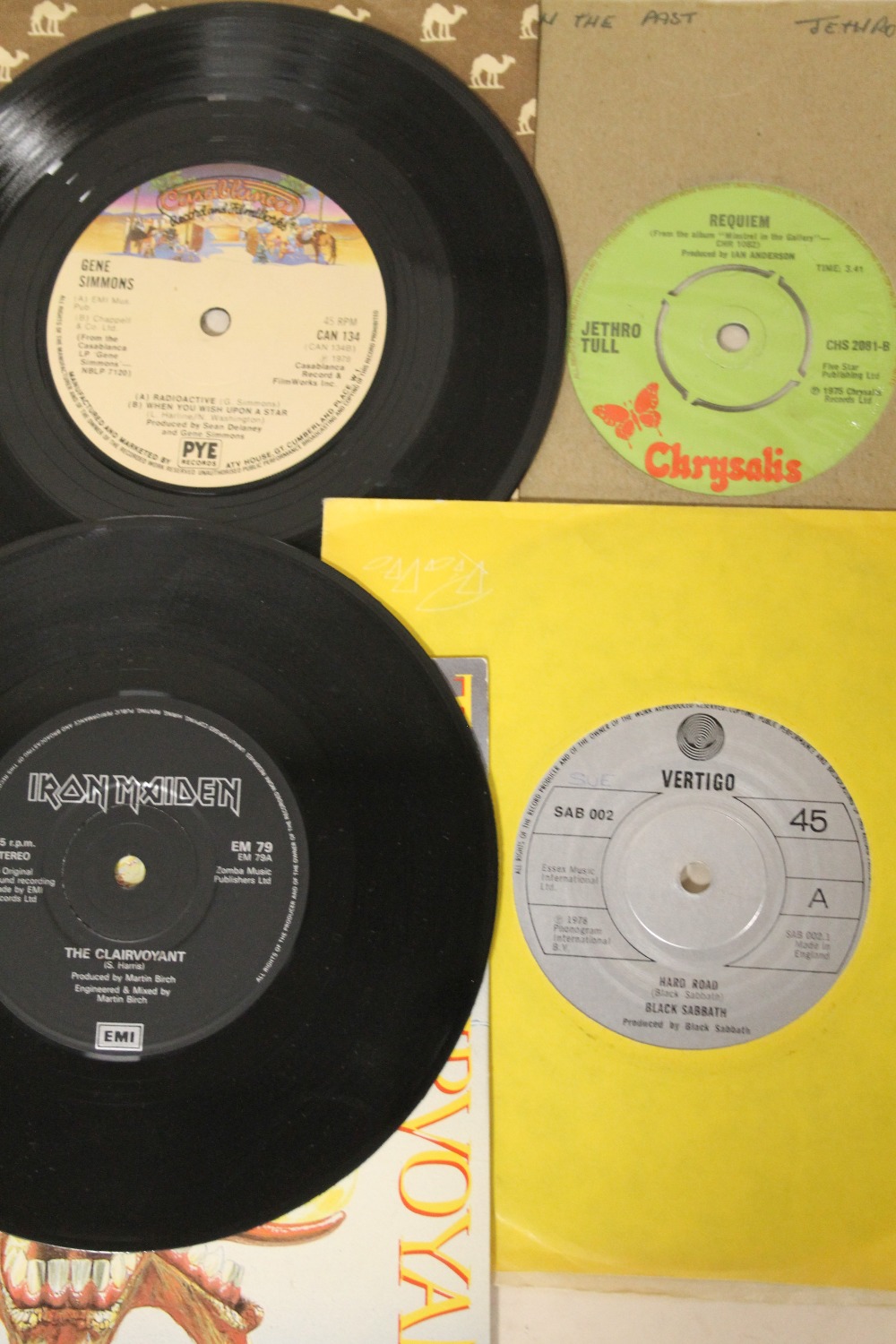 TWO CASES OF MOSTLY 1980'S ERA 45 RPM 7" SINGLE RECORDS ETC., to include UB40, Iron Maiden, Ian - Image 8 of 12
