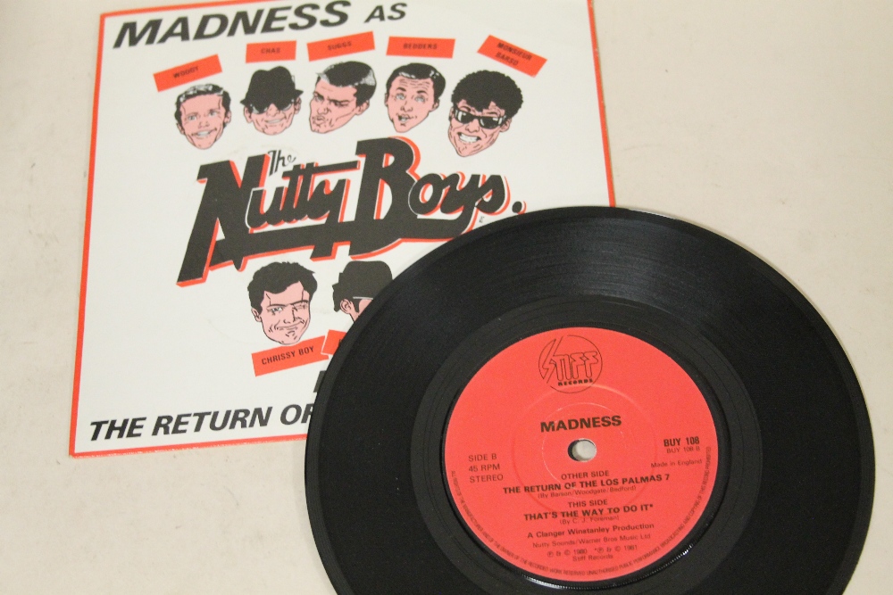 TWO CASES OF MOSTLY 1980'S ERA 45 RPM 7" SINGLE RECORDS ETC., to include UB40, Iron Maiden, Ian - Image 4 of 12