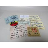 A SELECTION OF VINTAGE CONCERT TICKETS ETC. TO INCLUDE THE ROLLING STONES, together with a pair of