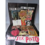 VINTAGE SEX PISTOLS 'NEVER MIND THE BOLLOCKS' LP ADVERTISING POSTER, approx. 100 x 65 cm S/D