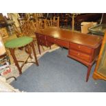 A STAG DRESSING TABLE AND A CARD TABLE