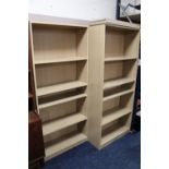 THREE MODERN IKEA STYLE OPEN BOOKCASES H-180 W-78 CM