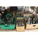 A LARGE QUANTITY OF VINTAGE GLASS BOTTLES TO INCLUDE LOCAL INTEREST EXAMPLES