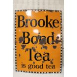 A VINTAGE BROOKE BOND TEA ENAMEL ADVERTISING SIGN 101.5 CM BY 76 CM