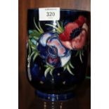 A MOORCROFT ANEMONE VASE, H 17.5 cm