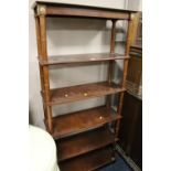 A REPRODUCTION MAHOGANY OPEN FLOORSTANDING BOOKCASE H-170 W-79 CM