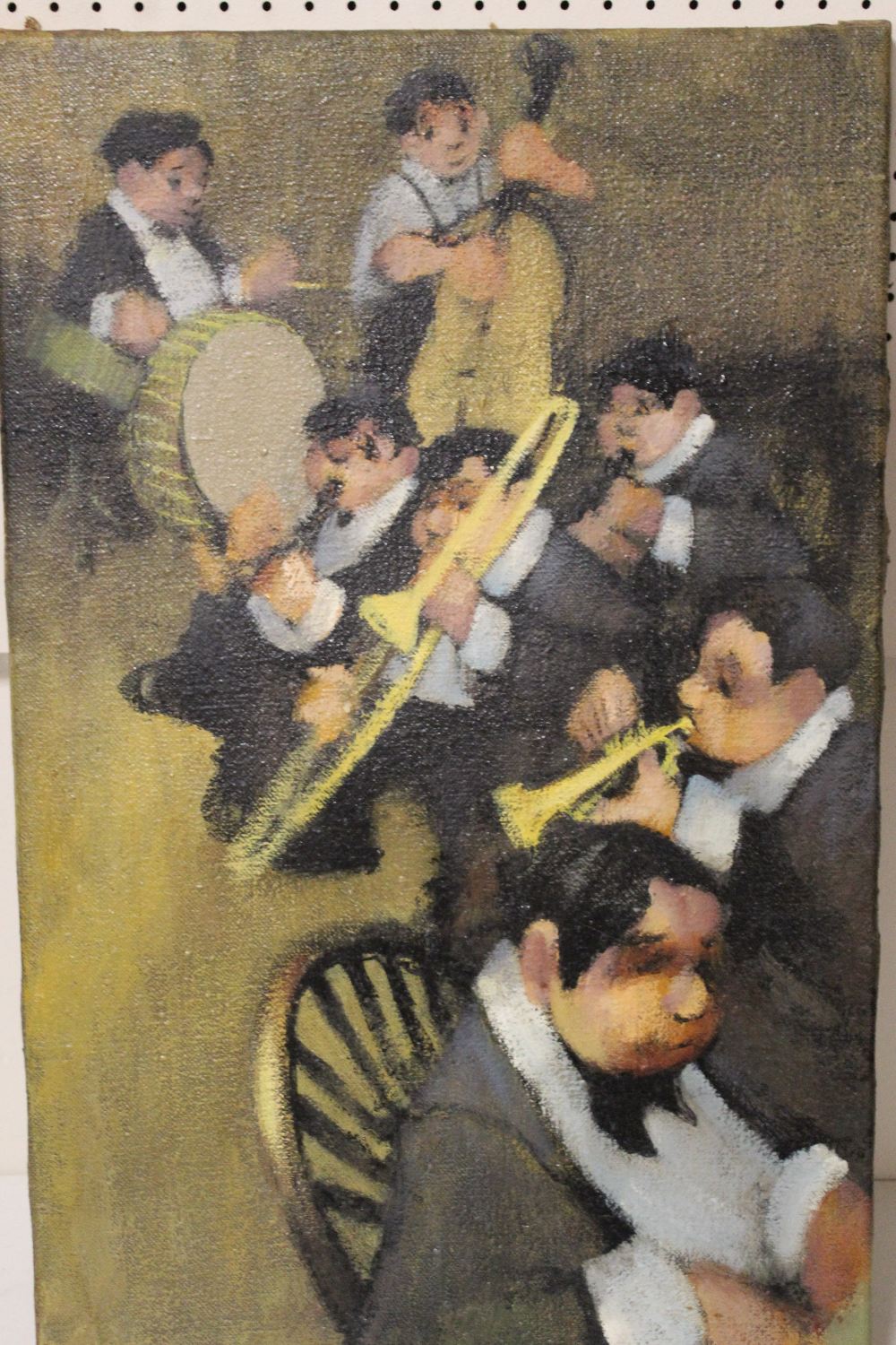 LEONARD CREO (Bb. 1923). American school, an impressionist study of a jazz band. Signed lower