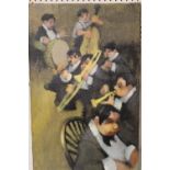 LEONARD CREO (Bb. 1923). American school, an impressionist study of a jazz band. Signed lower