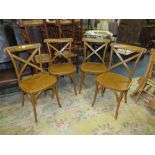 A SET OF FOUR MODERN BENTWOOD DINING CHAIRS