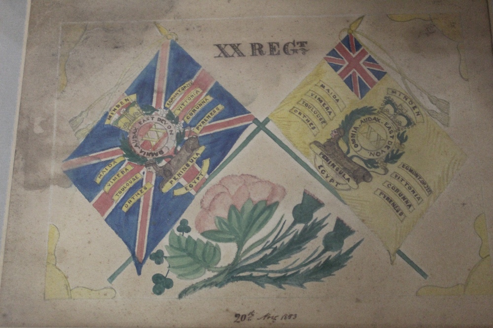 TWO FRAMED AND GLAZED MILITARY INTEREST PICTURES TO INCLUDE A HAND COLOURED EXAMPLE - Image 3 of 3