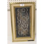 A GILT FRAMED ABSTRACT COMPOSITION ON BOARD ENTITLED ' MOON CHART 27' OVERALL SIZE 41.5 CM BY 24.5