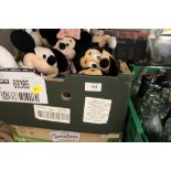 TWO TRAYS OF MICKEY MOUSE COLLECTABLES TO INCLUDE SOFT TOYS