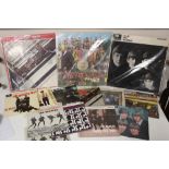 A COLLECTION OF THE BEATLES LP RECORDS AND 7" SINGLES TO INCLUDE WITH THE BEATLES, SGT PEPPERS