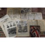 A BOX OF VINTAGE NEWSPAPERS TO INCLUDE THE GRAPHIC 1883 AND THE DAILY MAIL JAN 17TH 1944