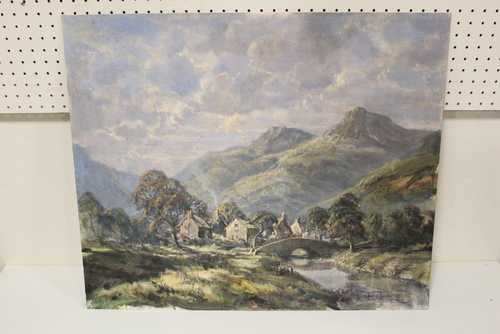 R.G. TROW. Modern British school. mountainous landscape with village, signed and dated 1924 lower - Image 2 of 4