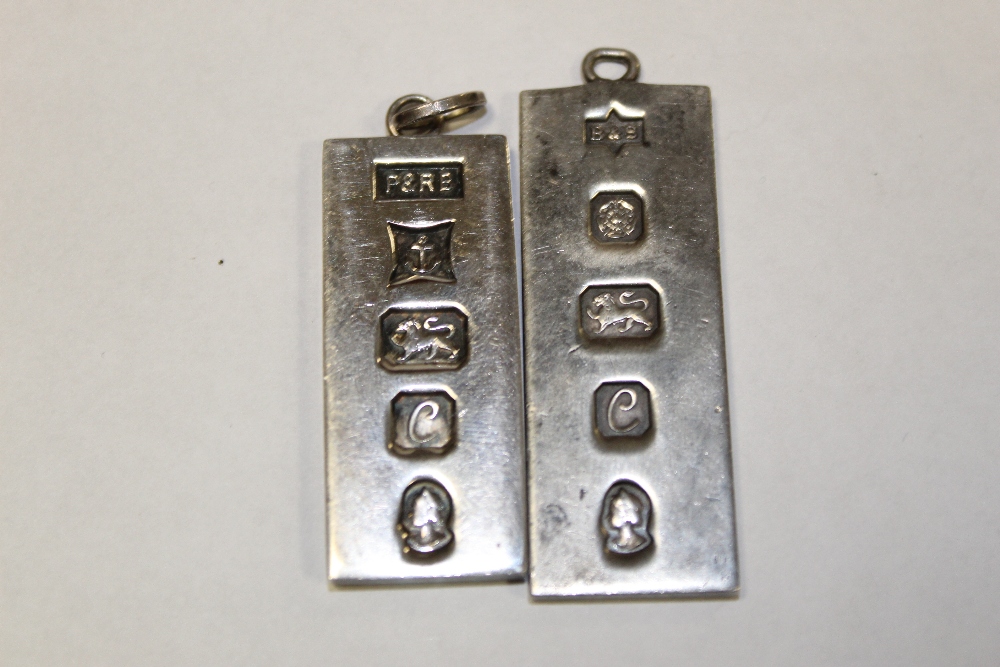 TWO LARGE HALLMARKED SILVER INGOTS COMBINED APPROX WEIGHT - 59.9G