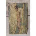 B. D. (XX). An impressionist study of a female nude. Signed with initials lower left, oil on