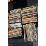 FIVE BOXES / CASES OF LP RECORDS TO INCLUDE JOHN LENNON, MOODY BLUES ETC