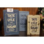 THREE VINTAGE TATE AND LYLE SUGAR PACKETS AND CONTENTS