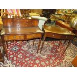 TWO REPRODUCTION MAHOGANY SIDE TABLES - A/F (2)