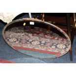 A VINTAGE ART DECO STYLE OVAL WALL MIRROR W-74 CM