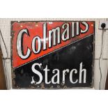 A VINTAGE COLEMAN'S STARCH ENAMEL ADVERTISING SIGN 97 CM BY 79 CM