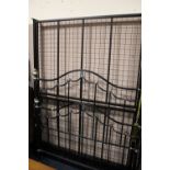 A MODERN VICTORIAN STYLE METAL 3/4 SIZED BED FRAME W-136 CM