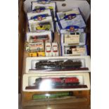 A COLLECTION OF DIE CAST TOY CARS AND TRAINS