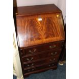 A REPRODUCTION MAHOGANY BUREAU W-55 CM