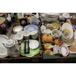 TWO TRAYS OF CERAMICS AND CHINA TO INCLUDE WEDGWOOD JASPERWARE COLLECTORS PLATES, ADAMS CHINA, DENBY