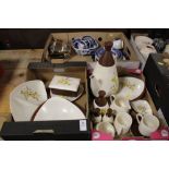 TWO BOXES OF CARLTONWARE FLORAL CHINA, TOGETHER WITH A TRAY OF ASSORTED CERAMICS (3)