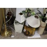 A SELECTION OF VARIOUS LAMPS ETC