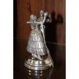 A SILVER PLATED BALLROOM DANCING COUPLE, similar to the AEL (Lejeune Ltd) Car Mascot but has no