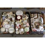 THREE TRAYS OF ASSORTED CERAMICS TO INCLUDE PARAGON, SADLER ETC