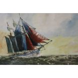 DON BLIZZARD (XX). British school, vessel 'Elinor' in a heavy sell, signed lower right, dated 1957