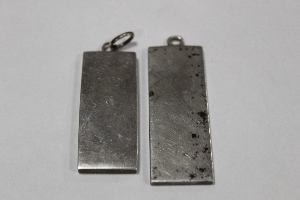 TWO LARGE HALLMARKED SILVER INGOTS COMBINED APPROX WEIGHT - 59.9G - Image 2 of 2