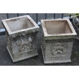 A PAIR OF SQUARE PLANTERS