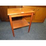 A RETRO 'SOBORG MOBLER' TEAK TWO TIER OCCASIONAL TABLE H-53 W-41.5 CM