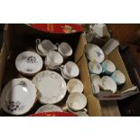 TWO TRAYS OF ASSORTED CHINA TO INCLUDE BESWICK PAVLOVA, CROWN ROYAL ETC.