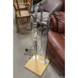 A NOVELTY FLOOR STANDING LAMP MADE FROM CHROME BATHROOM FITTINGS, H 107