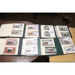 EIGHT ALBUMS OF RAILWAY INTEREST STAMP COVERS to include railway stations, travelling Post Office